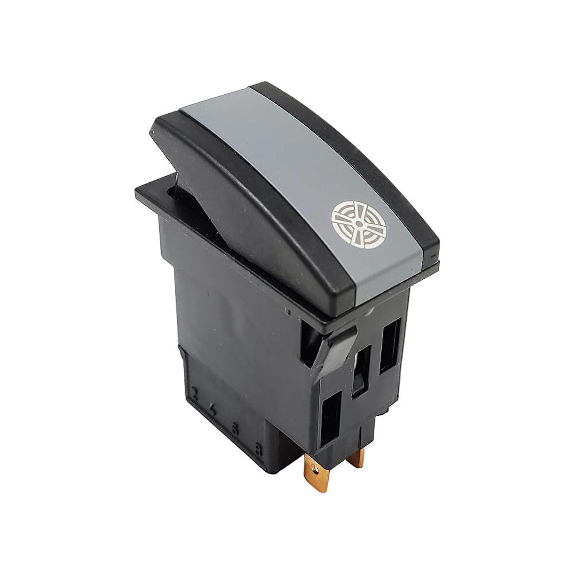 OTOKAR Doruk Otobüs Turbo Fan Anahtar Düğme Rocker Switch 8 Pin (On-On-On) - Ampullü 24V